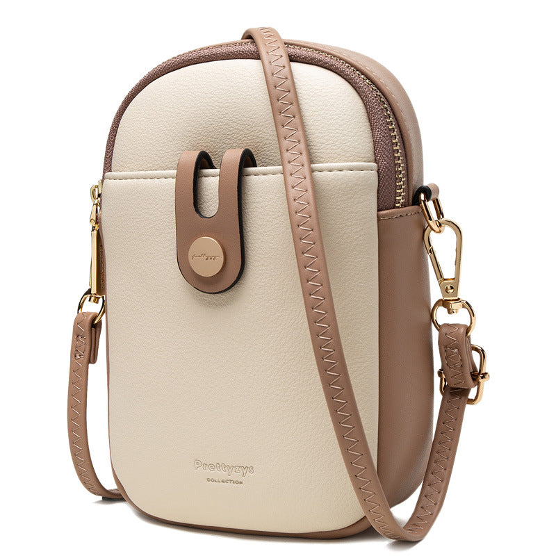 Wholesale PU Embroidered Vertical Zipper Single Shoulder Crossbody Bag